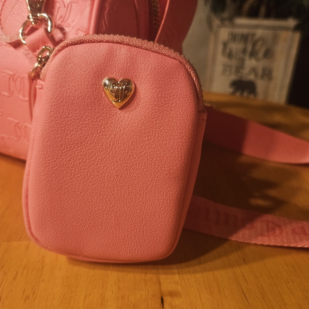 Juicy Couture Pink Embossed Satchel with Gold Hardware - Picture 2 of 9
